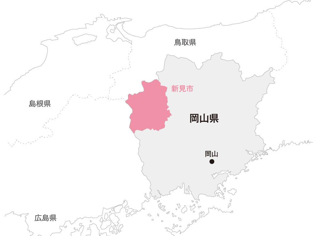 岡山県 新見市マップ画像