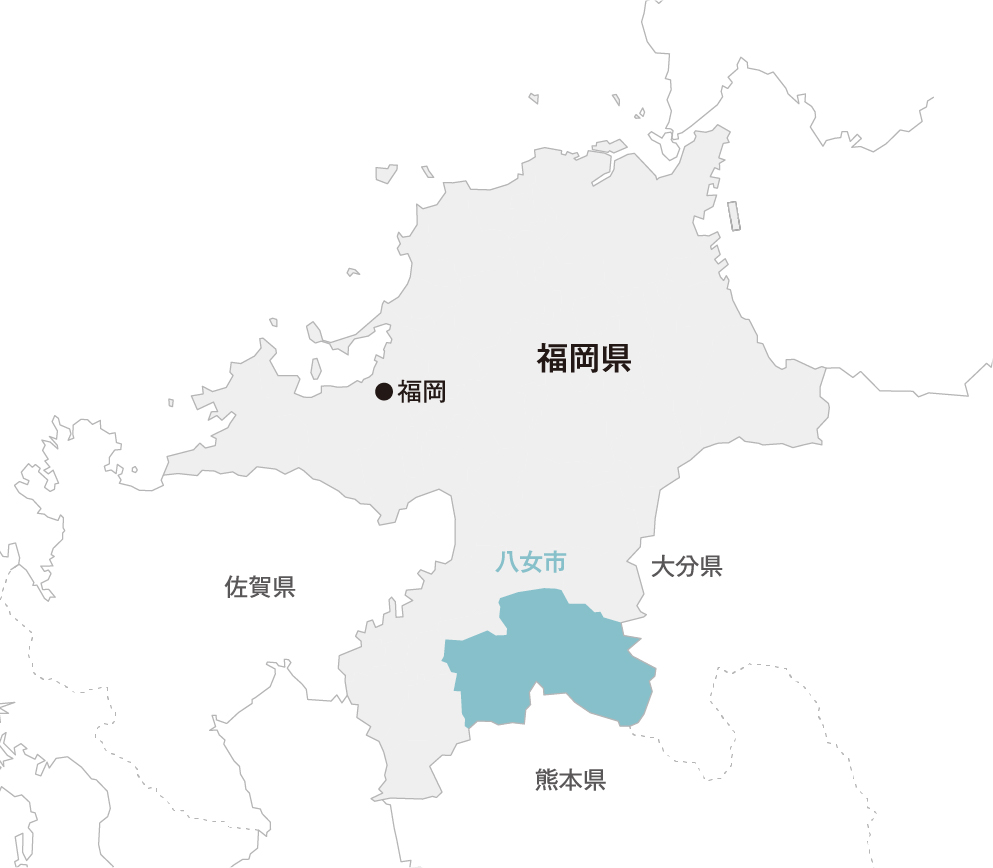 福岡県 八女市マップ画像