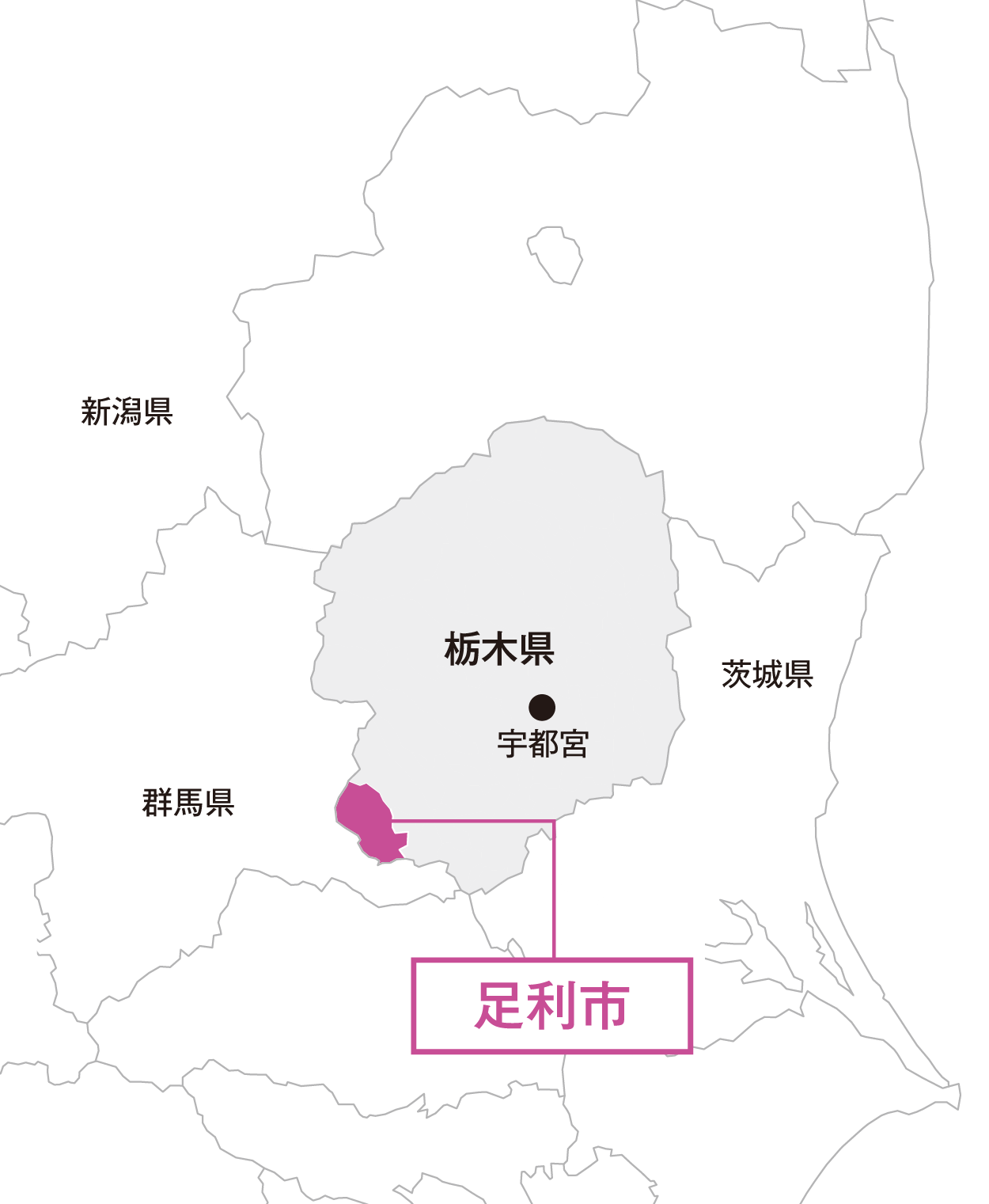 栃木県足利市マップ画像