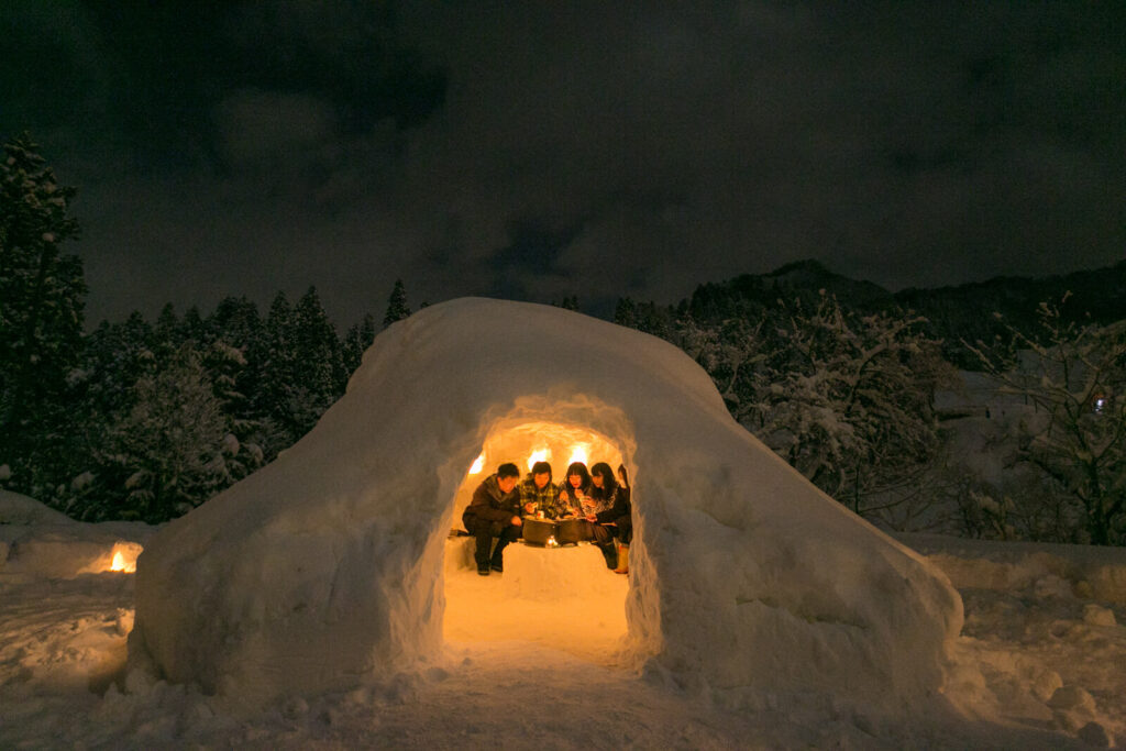 雪国体験の様子