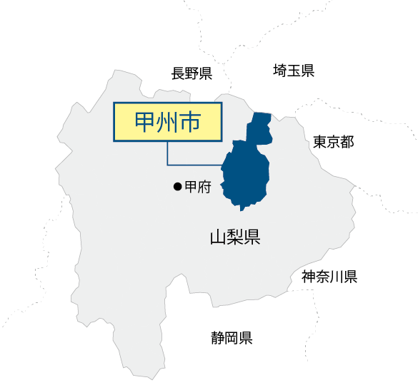 山梨県甲州市マップ画像