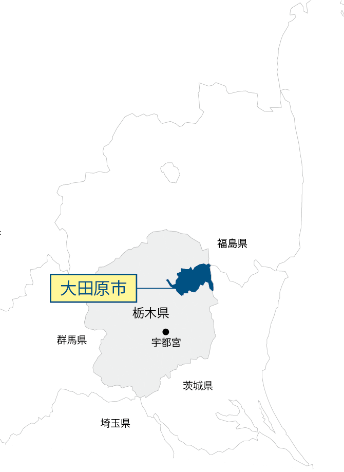 栃木県大田原市マップ画像