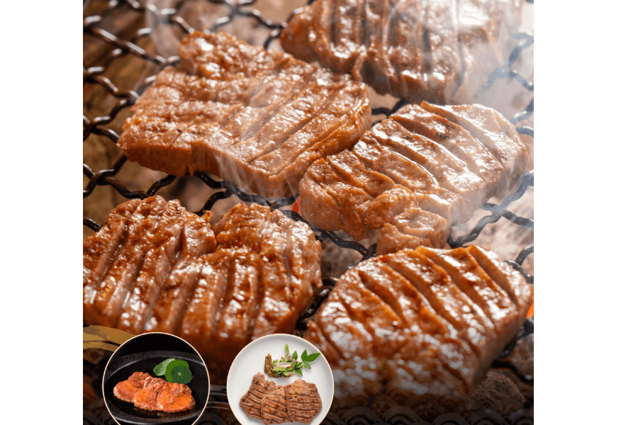「厚切り 芯たん 塩仕込み」と「牛たん 味噌仕込み」の食べ比べセット