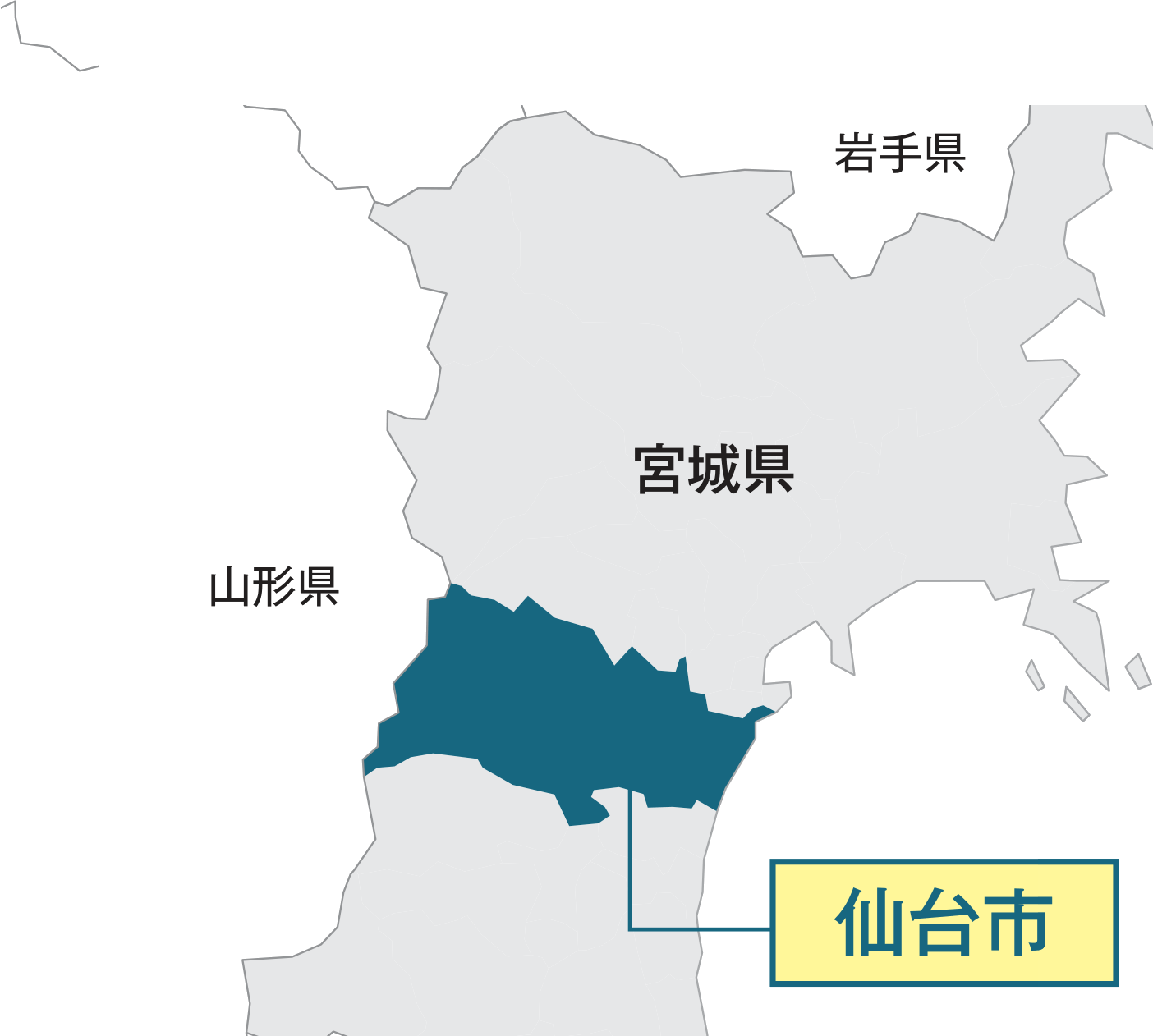 宮城県仙台市マップ画像