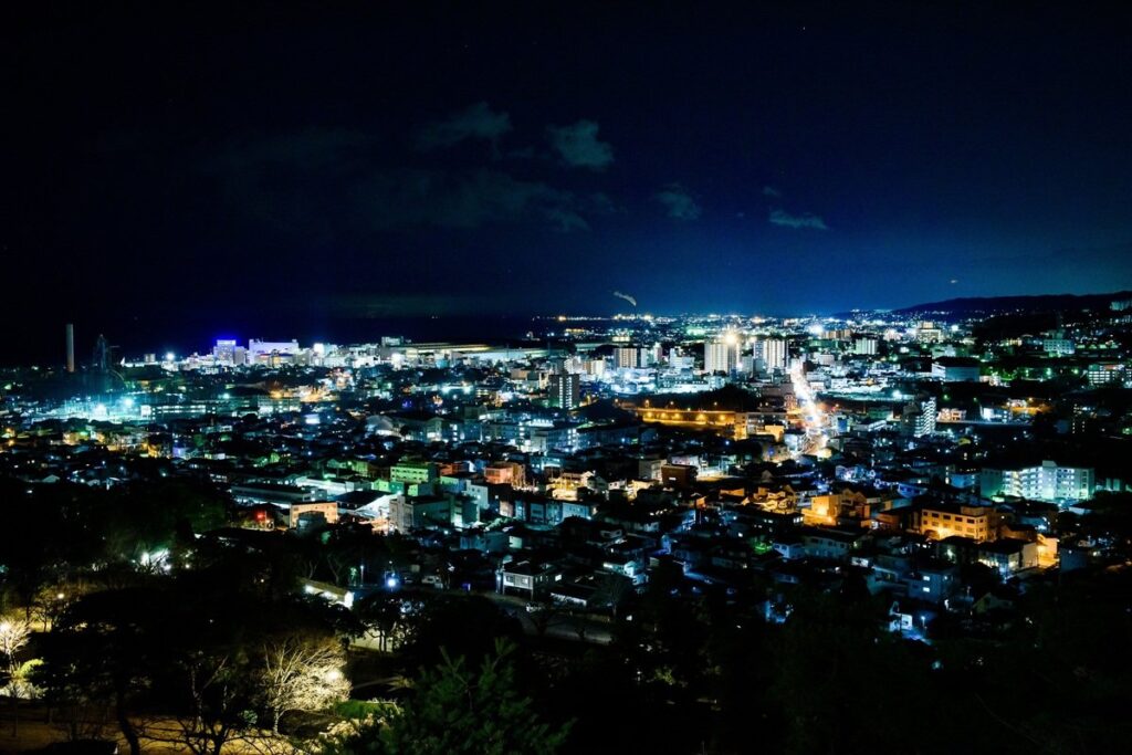 日本夜景遺産に選定された「かみね公園の夜景」