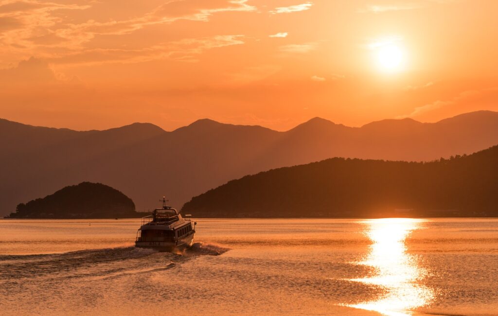 琵琶湖の有人島　沖島