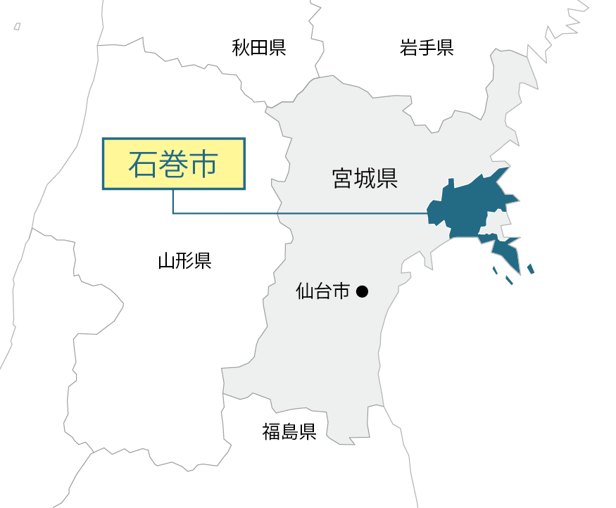 宮城県石巻市マップ画像