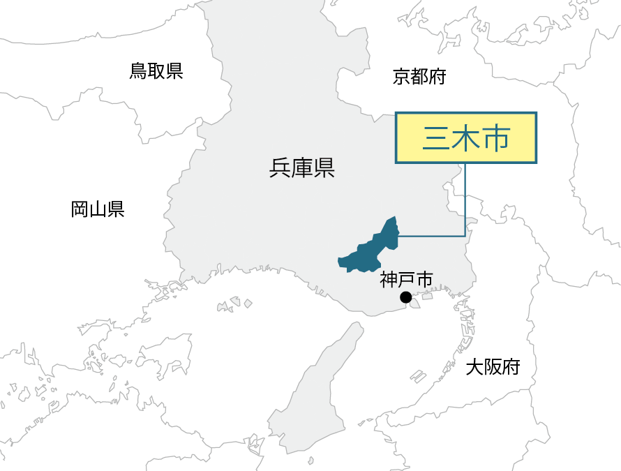 兵庫県三木市マップ画像
