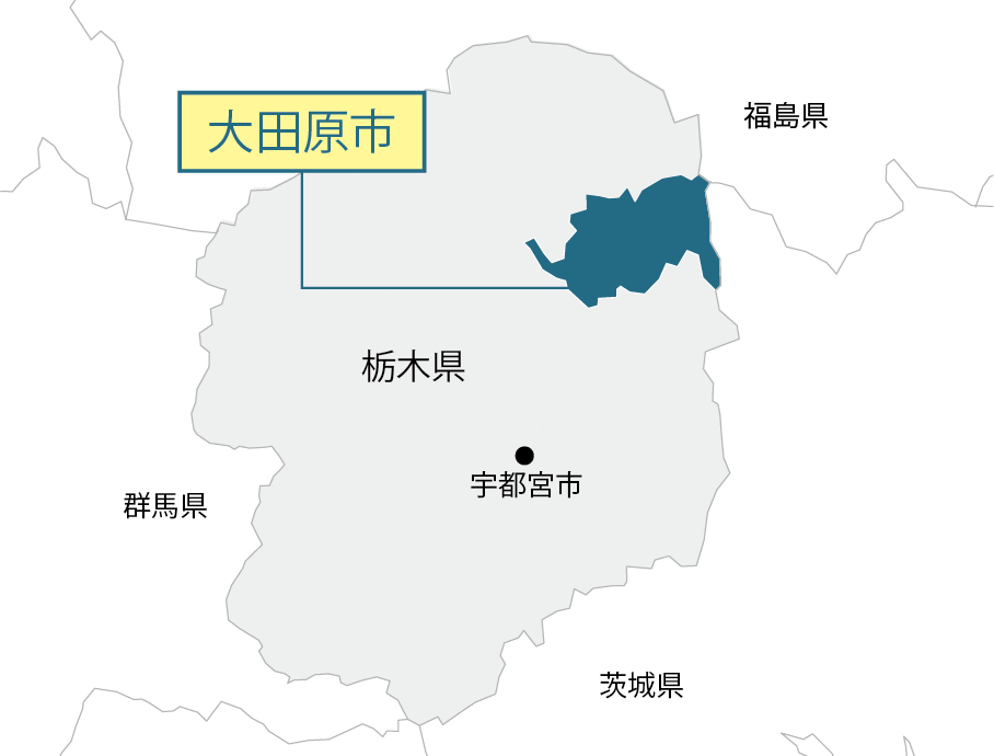 栃木県大田原市マップ画像