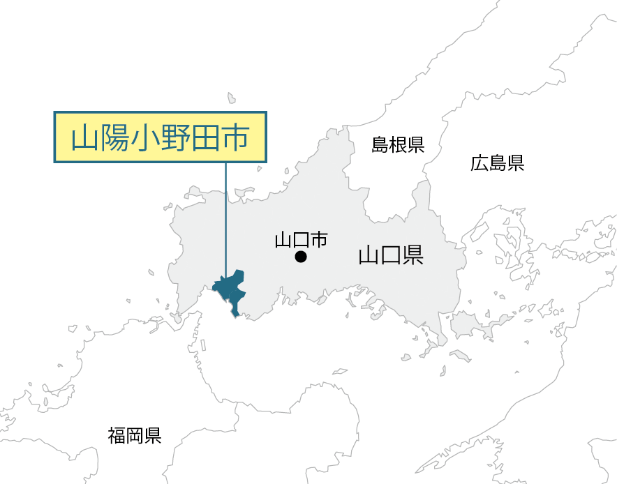 山口県山陽小野田市マップ画像