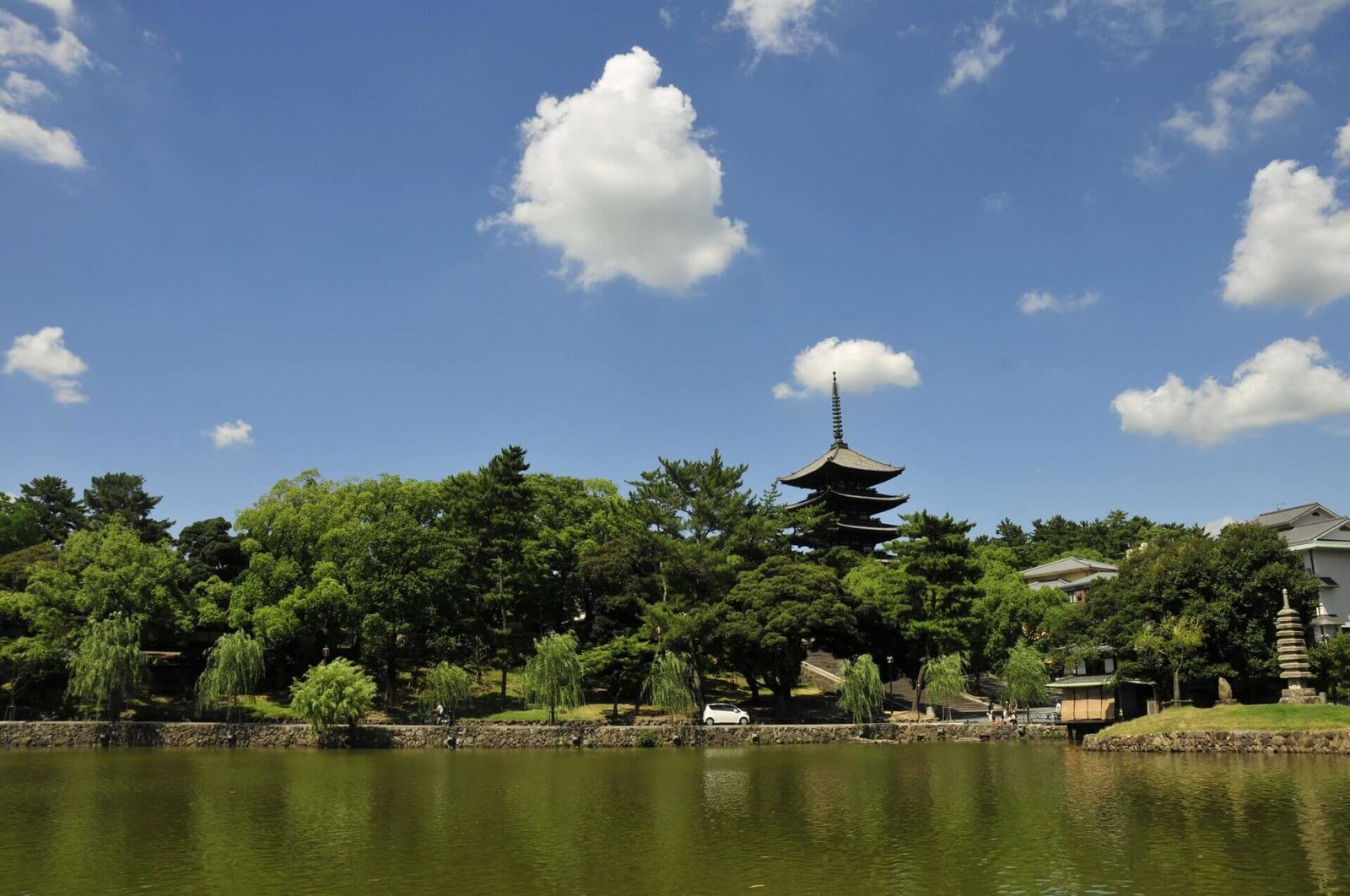 「南都八景」のひとつとして知られる「猿沢池」